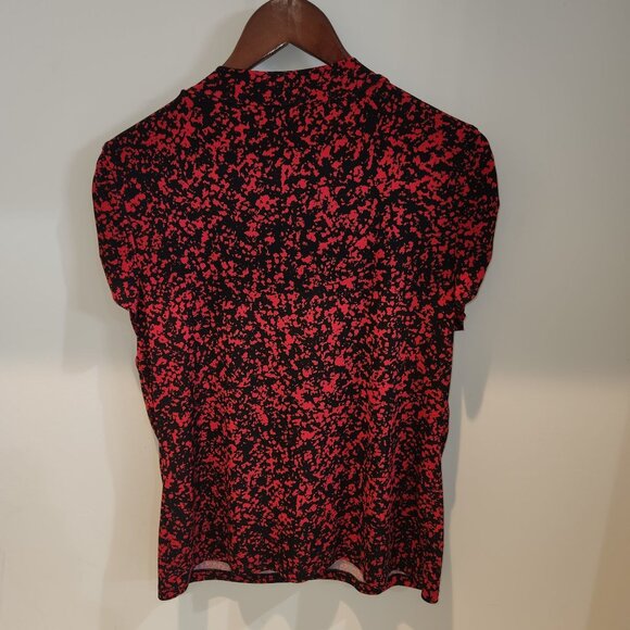 Red & Black Abstract Print Womens Top Size L By Tahari Arthur S. Levine - Picture 5 of 5
